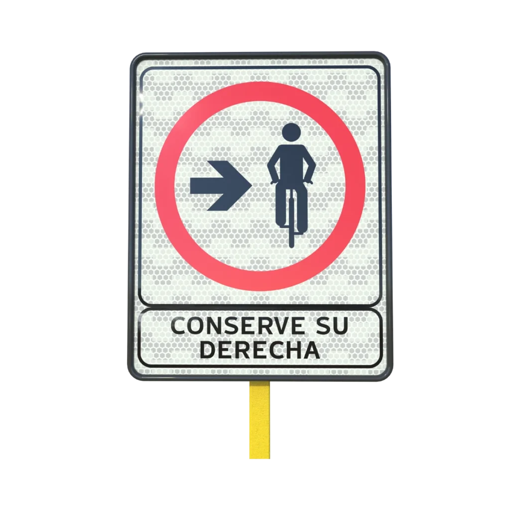 Señal de Tránsito Conserve su Derecha